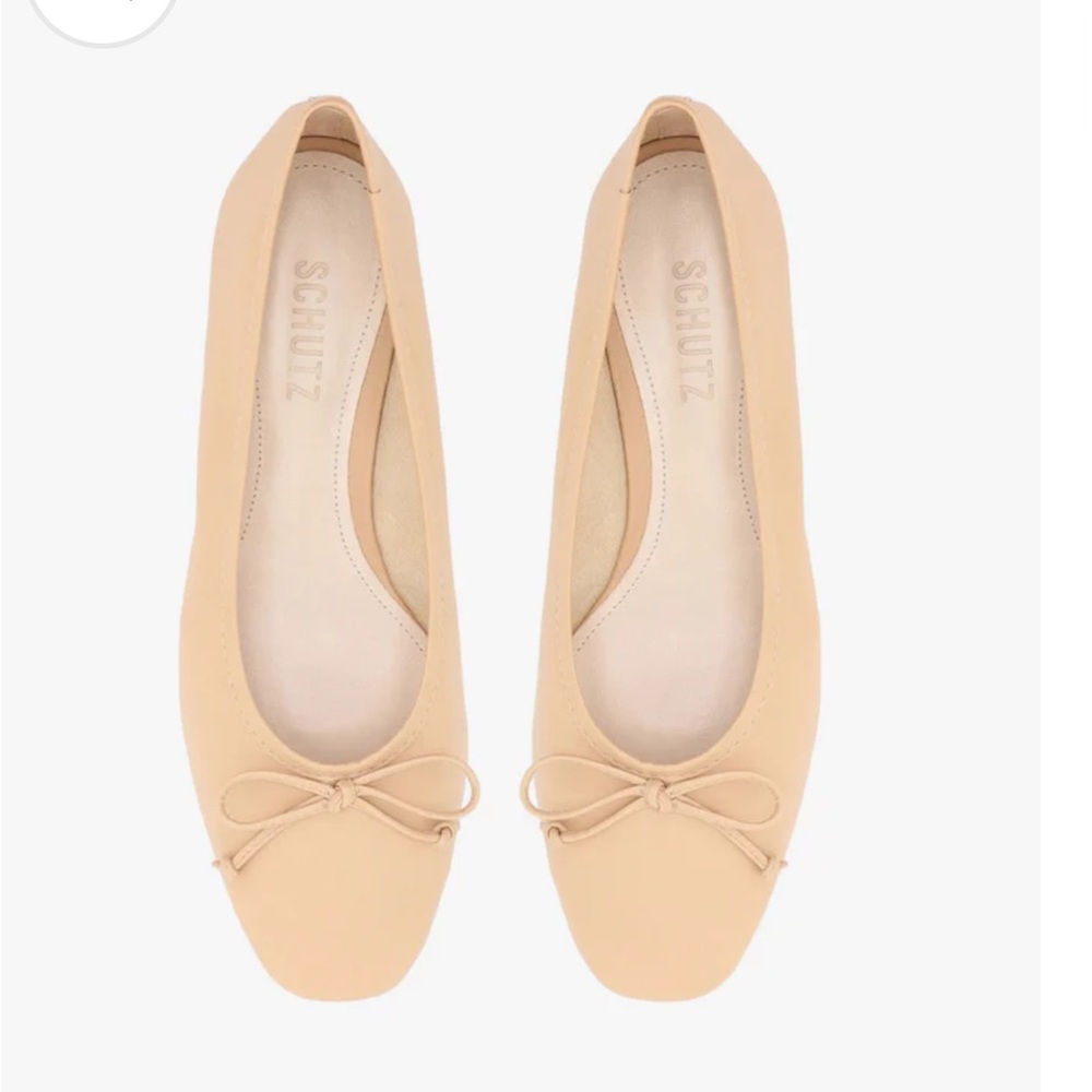 SCHUTZ ARISSA HONEY BEIGE LEATHER BALLET FLAT Size 10 NWOT, without Box